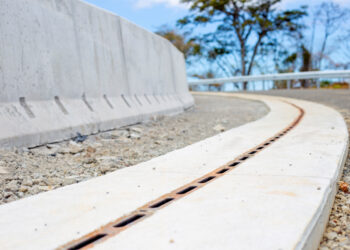 Effective drainage can be achieved using preformed sections that are set in concrete: all images courtesy of © ACO
