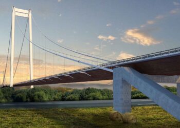 The Brăila Bridge’s main span will be 1.12km long and there will be 23km connecting road (image courtesy Astaldi/CNAIR)