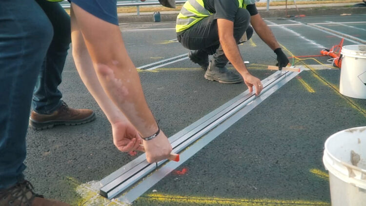 Because of the slim shape of Kistler’s Lineas quartz WIM sensors no massive cuts in the road are necessary for installation (image courtesy of Kistler Group)