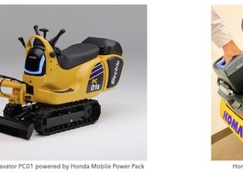 Komatsu and Honda are now working together to introduce electric compact excavators