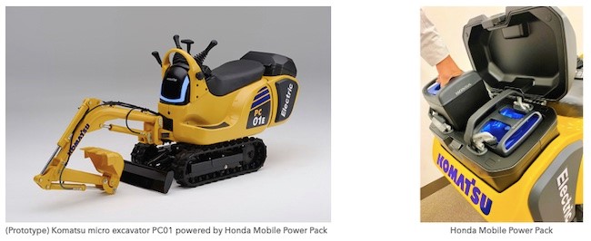 Komatsu and Honda are now working together to introduce electric compact excavators