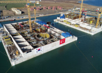 A part of the project providing a foundation for pier legs in the sea