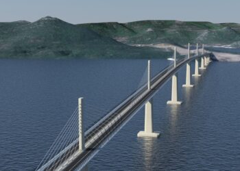 The bridge connects Croatia’s mainland at the town of Komarna with the town of Brijesta on the Pelješac peninsula (image courtesy Hrvatske Ceste)