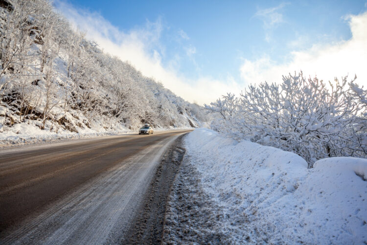 The East West Highway E-60 (Senaki-Tbilisi-Red Bridge) mountain pass is the only all-weather route because the alternate bypass road is over mountainous terrain and often closed due to snow or landslides (© Koba Samurkasov/Dreamstime