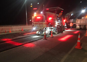 With the machine control technology, the milling machine was able to cut accurately to the correct depth, allowing the precise thickness of asphalt to be paid on top