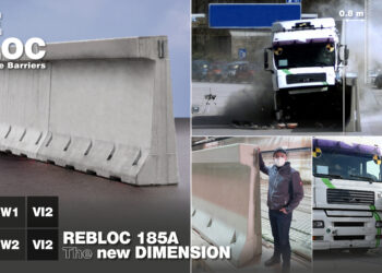 The anchored REBLOC 185A precast concrete barrier offers the best protection against errant vehicles