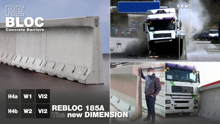 The anchored REBLOC 185A precast concrete barrier offers the best protection against errant vehicles