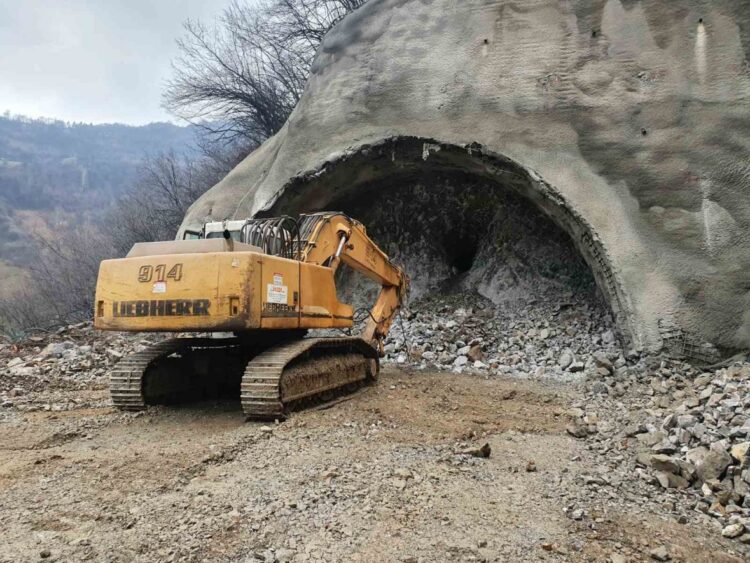 The contractors broke through on the right tube, pictured here, last November (image courtesy Autoceste FBiH)