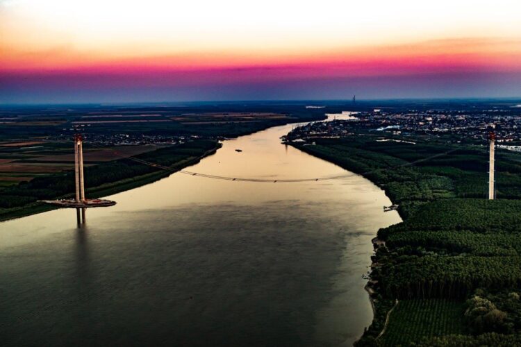Romania’s Braila Bridge will provide an important link when complete – image © courtesy of Webuild