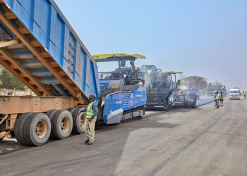 The Wirtgen Group machine fleet used by the contractor includes pavers and compactors