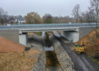 The Swistbach Bridge shortly before its opening in December 2021 (image courtesy Heitkamp BauHolding)