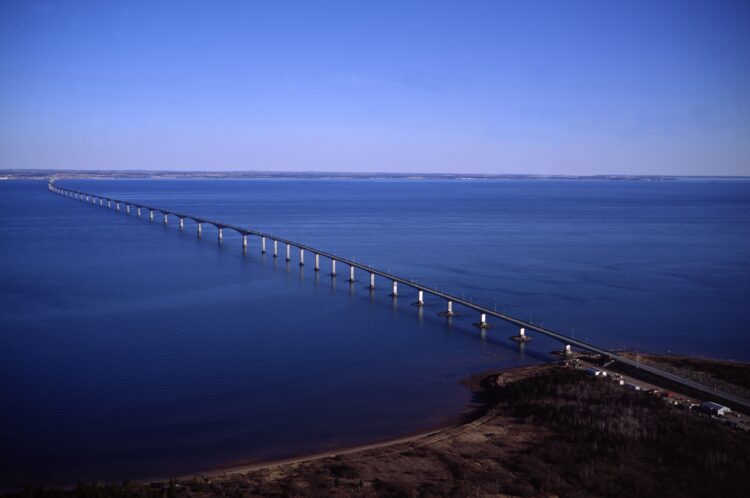 The 12.9km Confederation Bridge, which opened in 1997, connects Canada’s island province of Prince Edward Island to the mainland province of New Brunswick