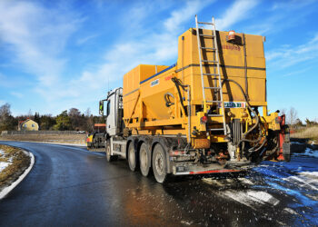Swedish road maintenance contractor Peab will be using the circular NaCI salt in Stockholm, Uppsala and the suburbs during winter 2022/23 (image courtesy Peab)