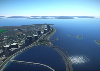 The new coastal highway provides additional protection against flooding from the sea – image © courtesy of Bentley Systems