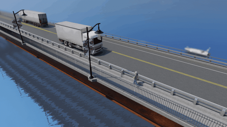 The new bridge will handle larger commercial vehicles carrying goods to the Yukon and the US state of Alaska, directly to the west. (image courtesy Yukon Department of Highways)