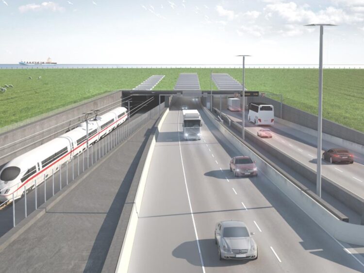 The tunnel will consist of 79 standard 217m-long elements around 10m high with two highway tubes, one emergency tube and two rail tubes (image courtesy of Femern)