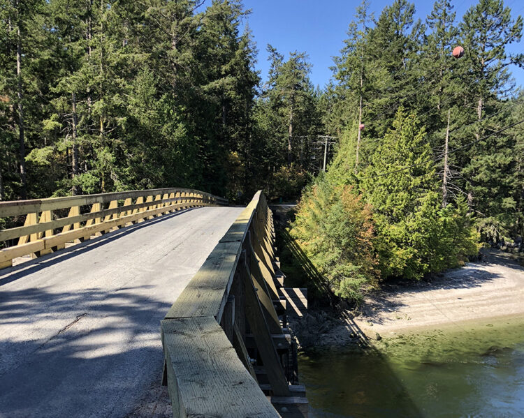 Wooden bridges are common in Europe and North America and many have lasted for decades with regular maintenance ensuring longevity (image David Arminas/World Highways - Pender Island, British Columbia, Canada)