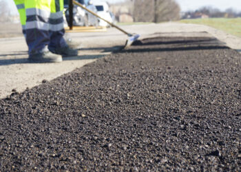 Regenerated asphalt with Simex ART before compaction