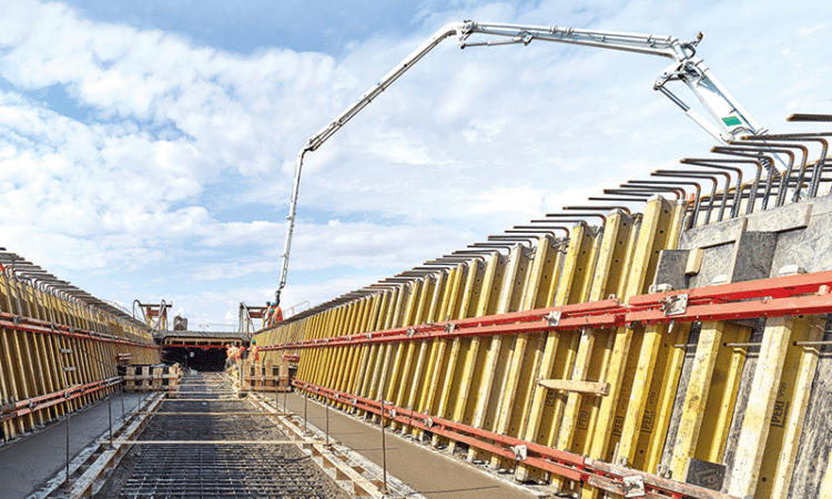 VARIOKIT VIL’s clamping points of the trough formwork can be used for anchoring, thus reducing the number of lost components