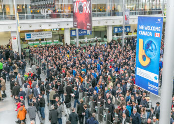 Once again, visitors to bauma in Munich, are being treated to the famous “crane forest” with more than 30 cranes towering above the crowds (image World Highways)