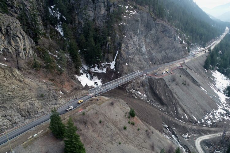 Highway 1 was closed to regular vehicle traffic on November 15 due to severe flooding damage including road washouts (image courtesy British Columbia Ministry of Transportation and Infrastructure/flickr.com)