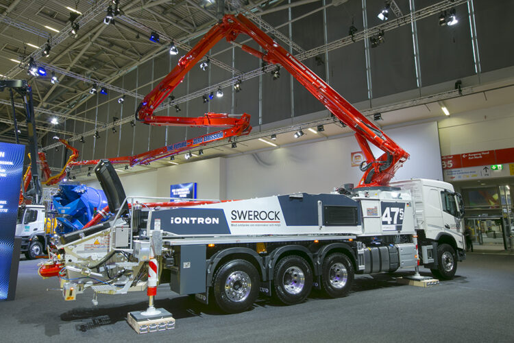 Putzmeister’s iONTRON hybrid truck-mounted concrete pump