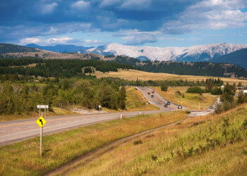 The 324km-long Highway 3 is also known as the Crowsnest Highway because it crosses into neighbouring British Columbia over the Crowsnest Pass (image © Andrew Matthews/Dreamstime)