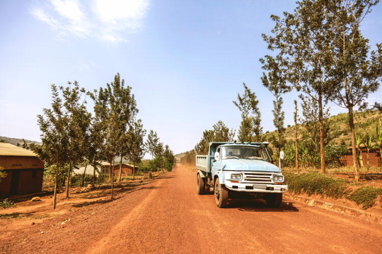 A wide 14km-long dirt track, similar to this one, runs from Rusozi leads to the Mahama camp, home to thousands Burundian refugees since 2015 (image © Mogo Art/Dreamstime)