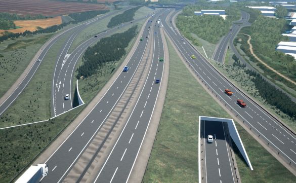 The M3 motorway junction 9 upgrade is part of National Highways’ €10 billion Regional Delivery Partnership for England (image courtesy VolkerFitzpatrick)