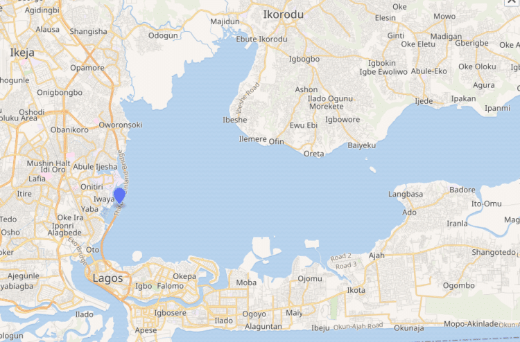 The 12km Third Mainland Bridge opened in 1990 and is the longest of three bridges connecting Lagos Island to the mainland (image © OpenStreetMap contributors)