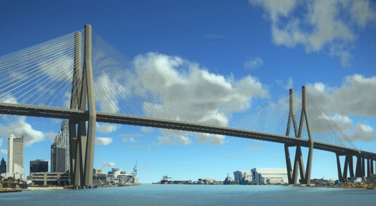 Construction is expected to start next year on the six-lane toll bridge over the Mobile River channel (image courtesy Alabama Department of Transporation/Mobile Bridge and Bayway project)