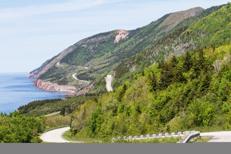 Cabot Trail Highway, Nova Scotia, hugs the province’s Atlantic Ocean coastline (image © Jmweb7)