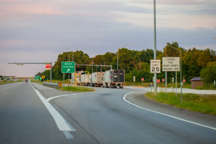 Time consuming weigh station work and damage to highways through increased truck traffic is a major reason for many countries increasing the use of WiM system (image © Florin Seitan/Dreamstime)