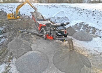 The REMAX 600 impact crusher at work processing material. Pic: SBM Mineral Processing