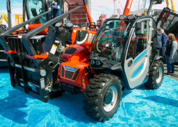 Manitou Group released a number of e-driven products, including the MT 625e compact telehandler