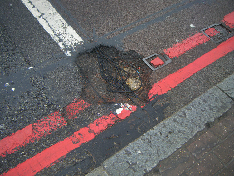 Even main roads on busy UK city streets suffer serious wear and tear