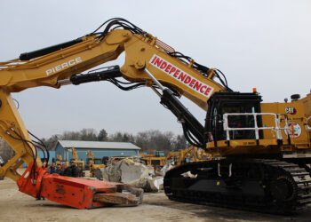 Caterpillar dealer Cleveland Brothers has modified a Cat 6015 excavator for use in heavy-duty demolition works