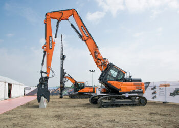 The new DX245DM-7 demolition excavator offers a combination of high performance and rugged construction