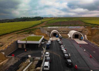 The 1.1km Bikos Tunnel (image courtesy Slovakia’s National Motorway Company, NDS, Národná diaľničná spoločnos)