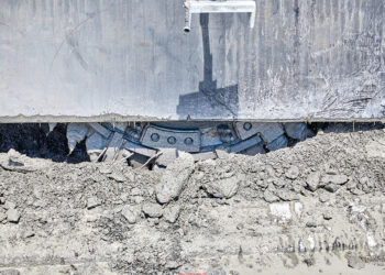 The concrete surface being removed was hard and abrasive but careful selection of cutting tools optimised wear life