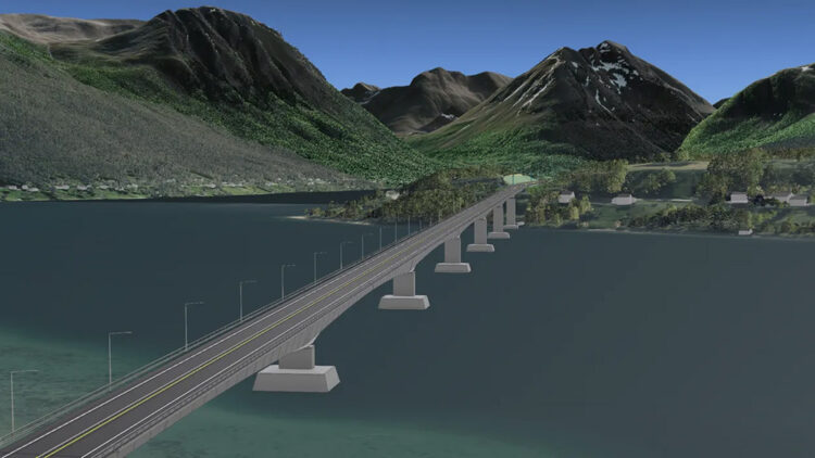 Construction of the bridge and highway is expected to start at the beginning of next year and end in July 2026 (image courtesy Norwegian Public Roads Administration - Statens vegvesen)