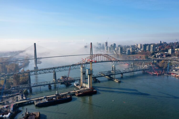 The existing bridge will remain in use until the new bridge is open to traffic in 2024 but then will be removed (image courtesy Spencer Group)