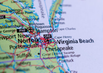 Work is well underway on the HRBT expansion project in Virginia – image courtesy of © Andrea Fotache|Dreamstime.com