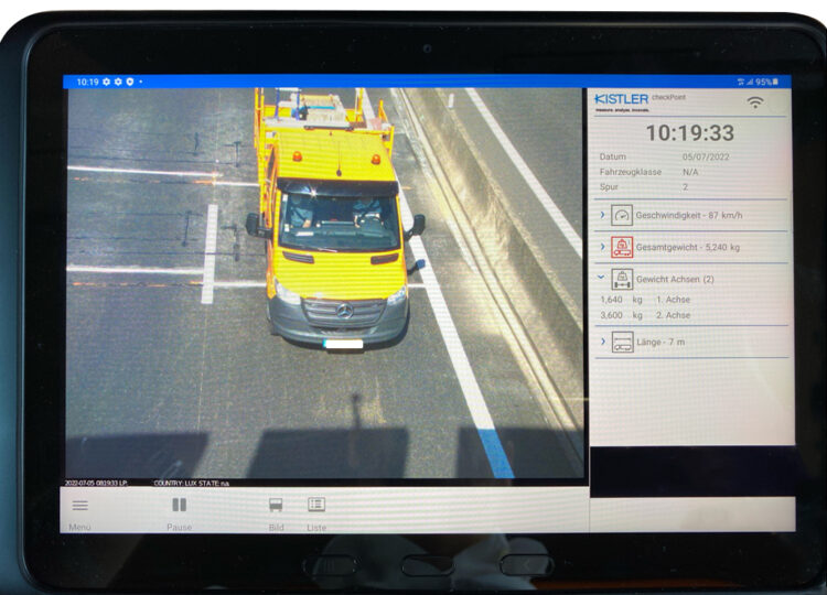 Kistler’s KiTraffic Plus WiM system – the monitoring tablet