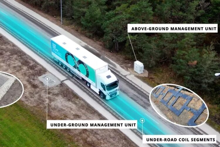 The electric road is safe for drivers, pedestrians and wildlife because each coil in the road is activated only when a vehicle with an approved receiver passes over it (image courtesy Electreon)