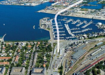 Preparation work started last May on the 1.4km-long Nordhavn Tunnel which will be an extension of a 620m-long cut-and-cover tunnel that is part of the Nordhavnsvej project (image courtesy the Danish Road Directorate, Vejdirektoratet)