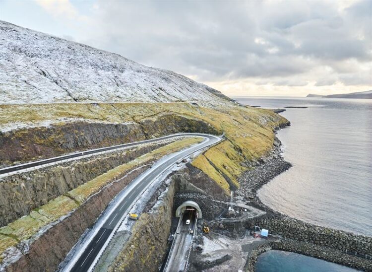 The Sandoy Tunnel crosses the Skopunarfjørður – the strait between Sandoy and Streymoy islands – connecting the port of Gamlarætt on Streymoy to Traðardalur in central Sandoy, south of Streymoy Island (image couirtesy NCC)