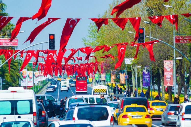 Heavy traffic along Ataturk Boulevard in Istanbul, Turkey, might be reduced if the MEDIANETS project to predict traffic congestion is a success (image © Anna Yordanova/Dreamstime)