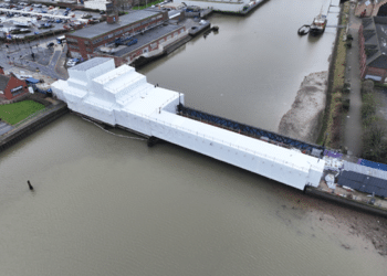 Corporation Road Bridge is a relatively rare Scherzer rolling lift bascule bridge (image courtesy Grimsby City)