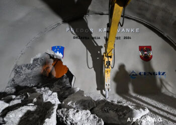 The Slovenian stretch of the second tube alongside the original tube for the Karavanke Tunnel is around 3.5km, while Austria has had to excavate 4.5km (image courtesy Asfinag/DARS)